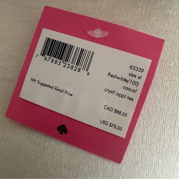 NWT Kate Spade New York City Apple Graphic Tee Shirt | Size XL | 100% Cotton - Picture 5 of 6